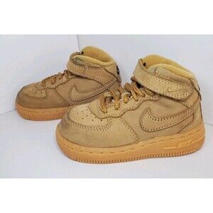 NIKE AIR FORCE ONE Kids 2017 Khaki/Tan Hi-Top Sneakers Sz 6C (Baby 16-24 Months)